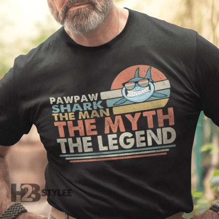 Shark Pawpawshark The Man The Myth The Legend Graphic Unisex T Shirt, Sweatshirt, Hoodie Size S – 5XL