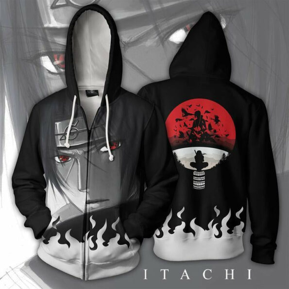 Naruto Hoodie – Itachi Uchiha Hoodie – Zip Up Jacket