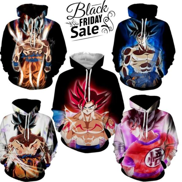 Black Friday Dragon ball Z Super Deal 1 | Five In One 3D Hoodie Package
