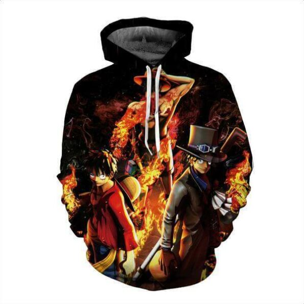Luffy Ace Sabo 3D Hoodie – Jacket – One Piece