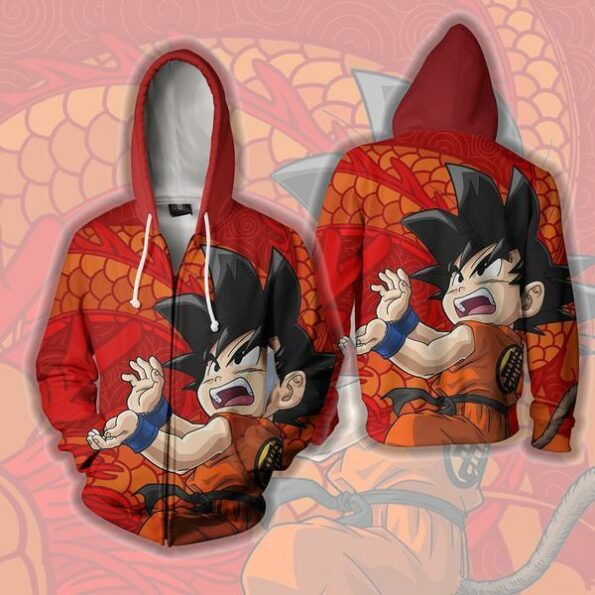 Kid Goku Hoodie – Goku Action Zip Up Jacket