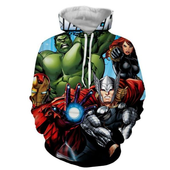 Avengers 3D Printed Hoodie/  Iron Man / Thor / Hulk