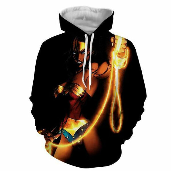 Black Wonder Women 3D Hoodies – Wonder Women Clothing – Jacket