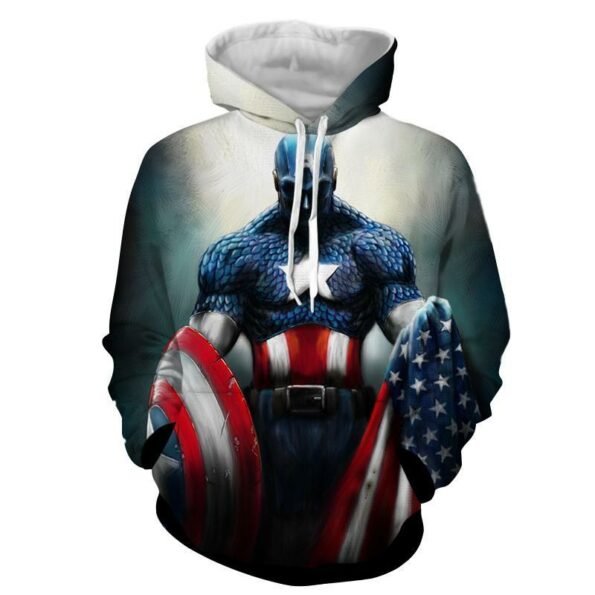 Captain America Flag & Shield 3D Printed Hoodie