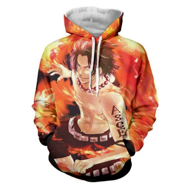 Ace Fire Storm 3D Hoodie – Jacket – One Piece