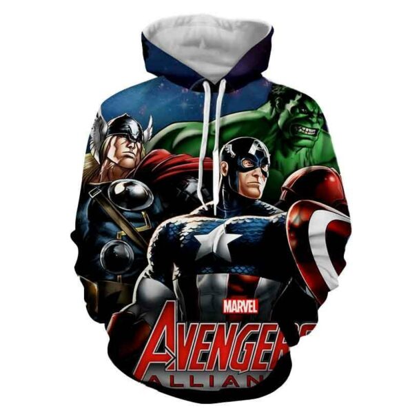 Avengers 3D Printed Hoodie / Captain America / Thor / Hulk