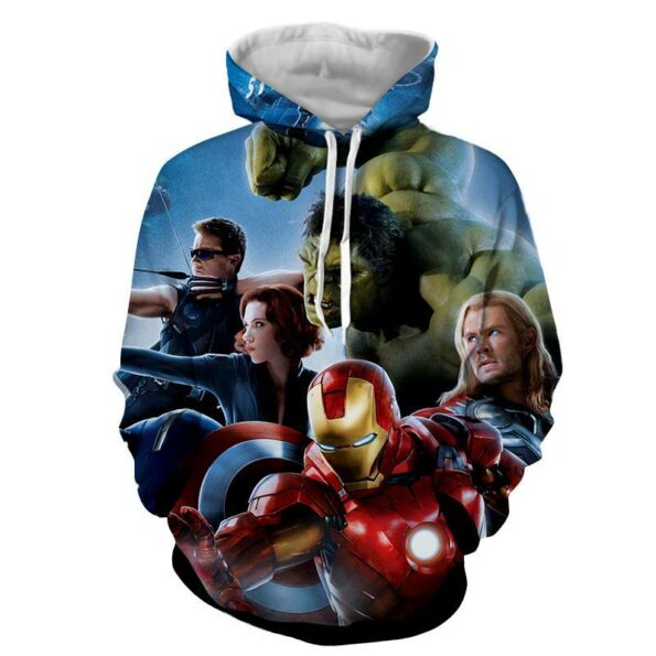 Avengers 3D Printed Hoodie / Iron Man / Captain America / Thor / Hulk