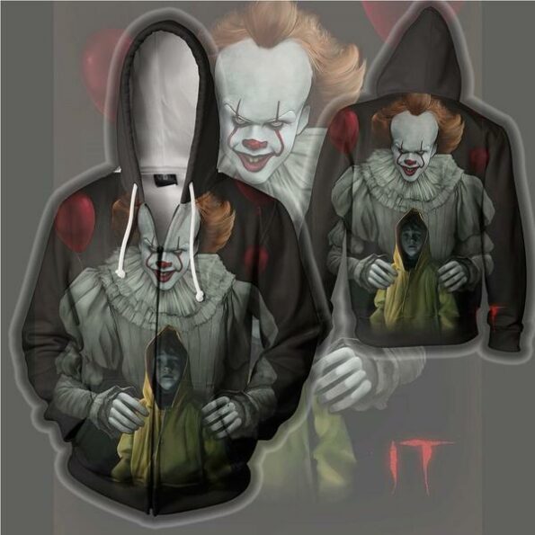 IT- Pennywise Dancing Clown Hoodie – Bob Gray Zip Up Jacket