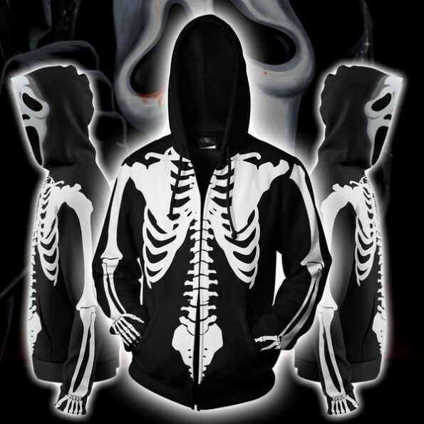 Ghostface Costume Hoodie – Ghostface Scream Series Zip Up Jacket