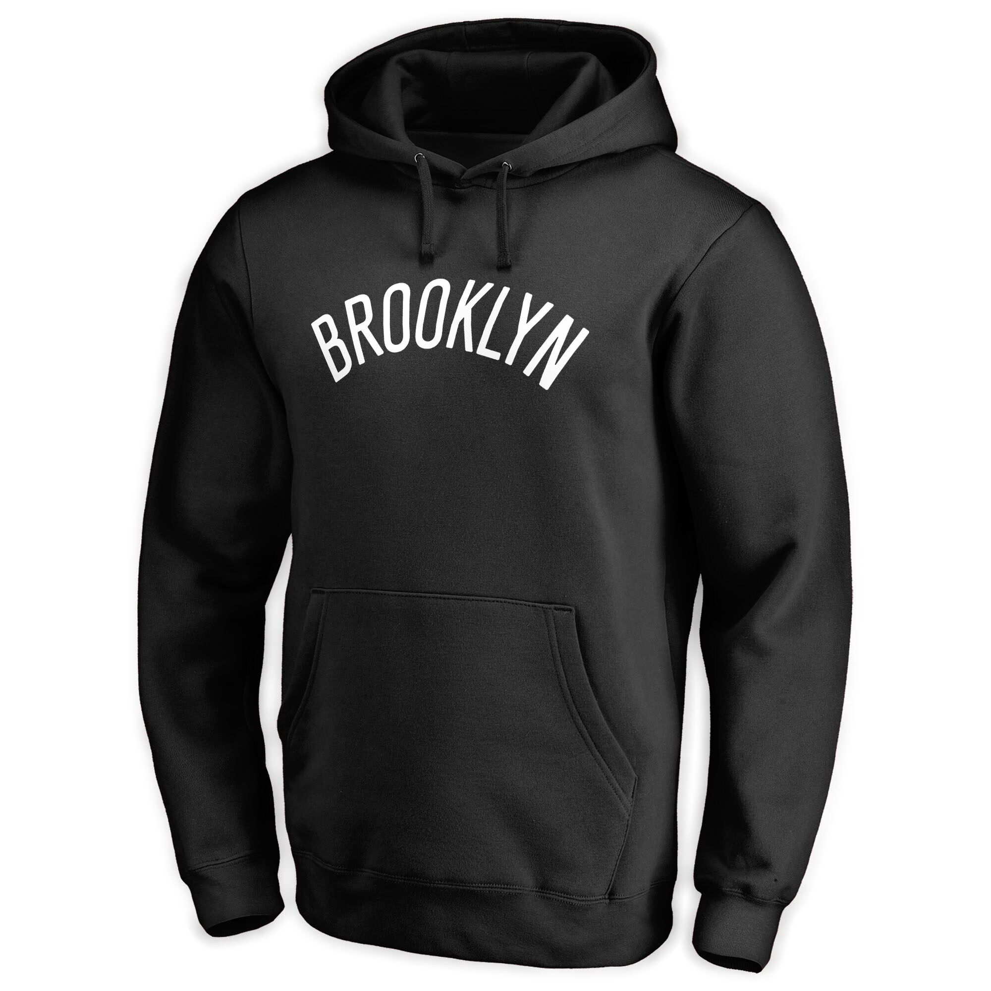 Men s Fanatics Branded Black Brooklyn Nets Wordmark Pullover Hoodie