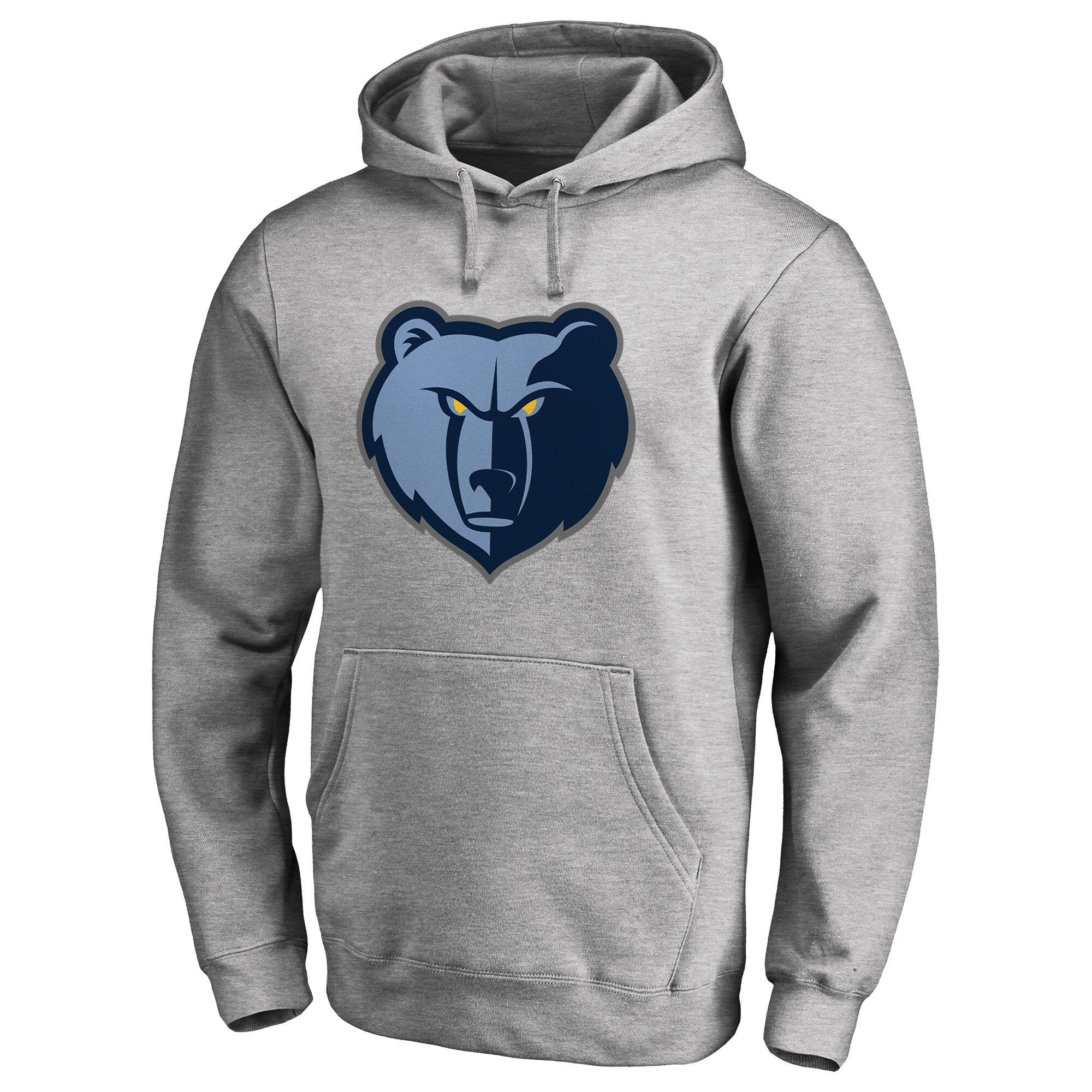 Men s Fanatics Branded Heathered Gray Memphis Grizzlies Primary Logo II Pullover Hoodie