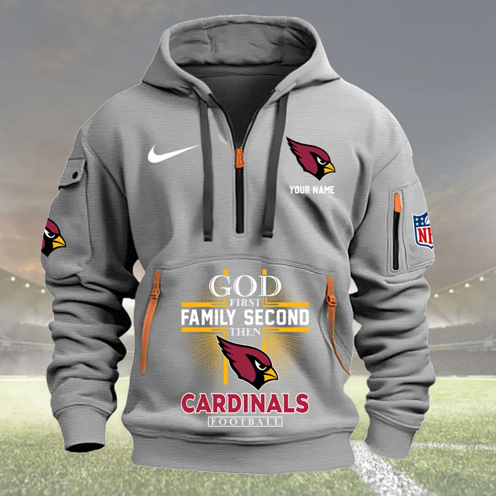 Arizona Cardinals Custom Quarter Zip Hoodie