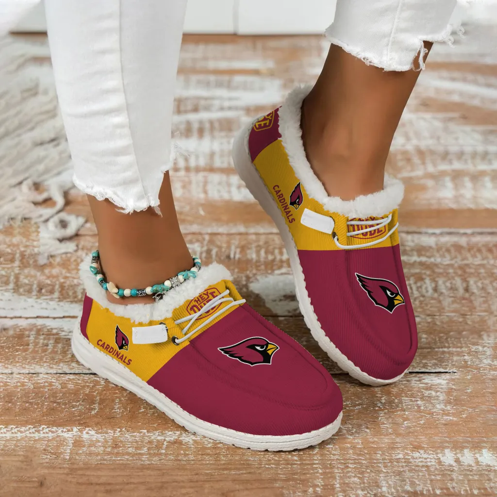 Arizona Cardinals Fuzzy Winter Shoes For Men And Women