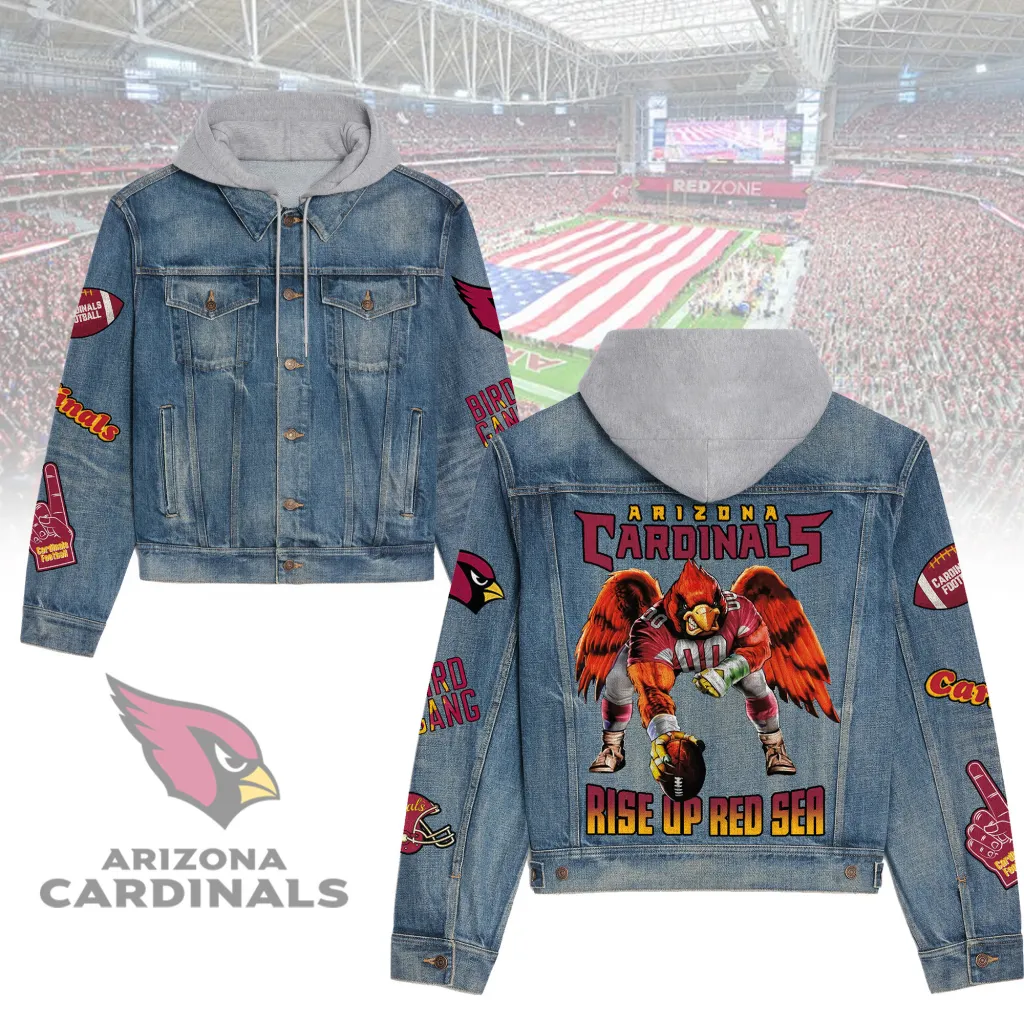 Arizona Cardinals Premium Hooded Denim Jacket