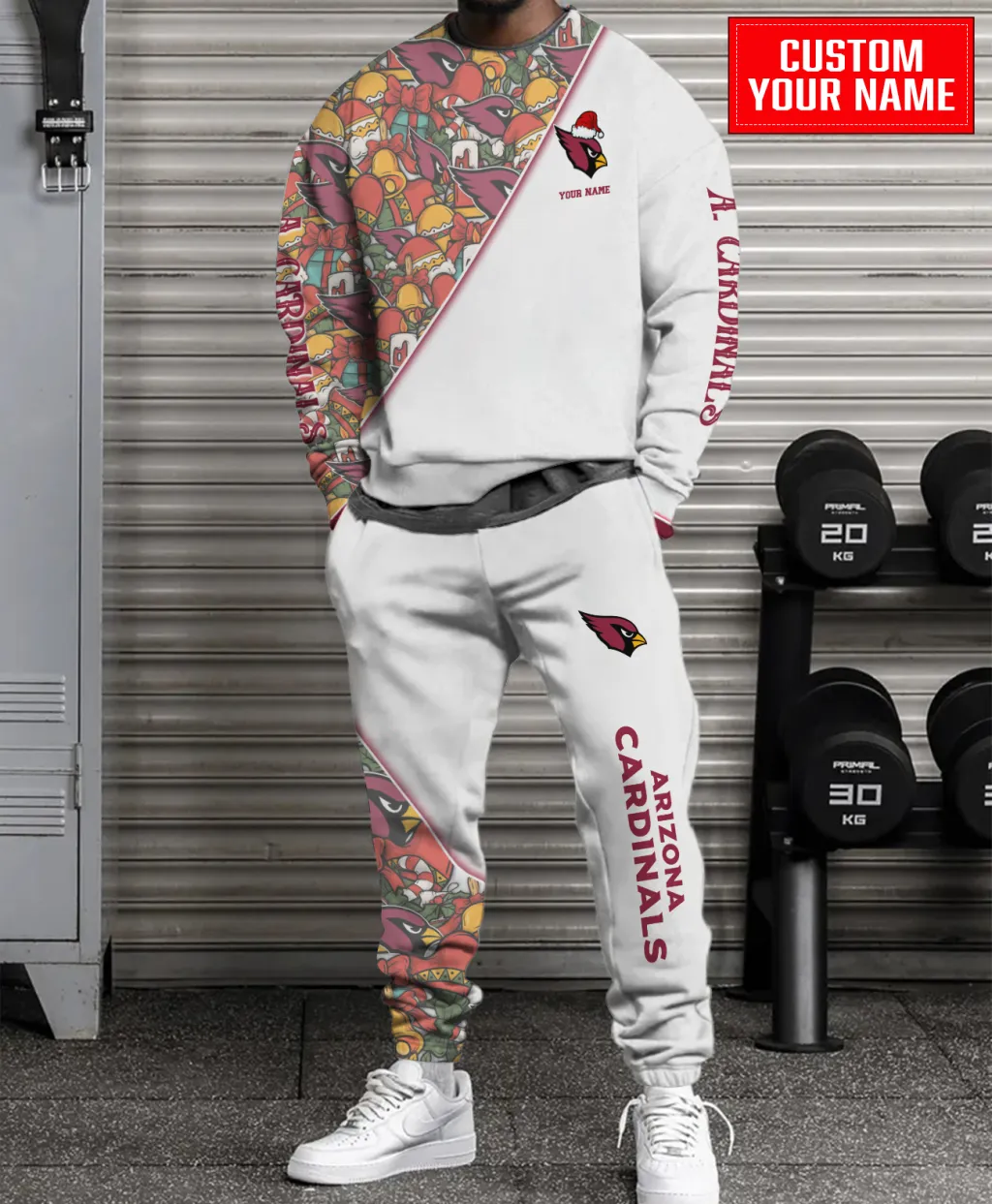 Arizona Cardinals Unisex Christmas Sweatshirt & Sweatpants Set – White