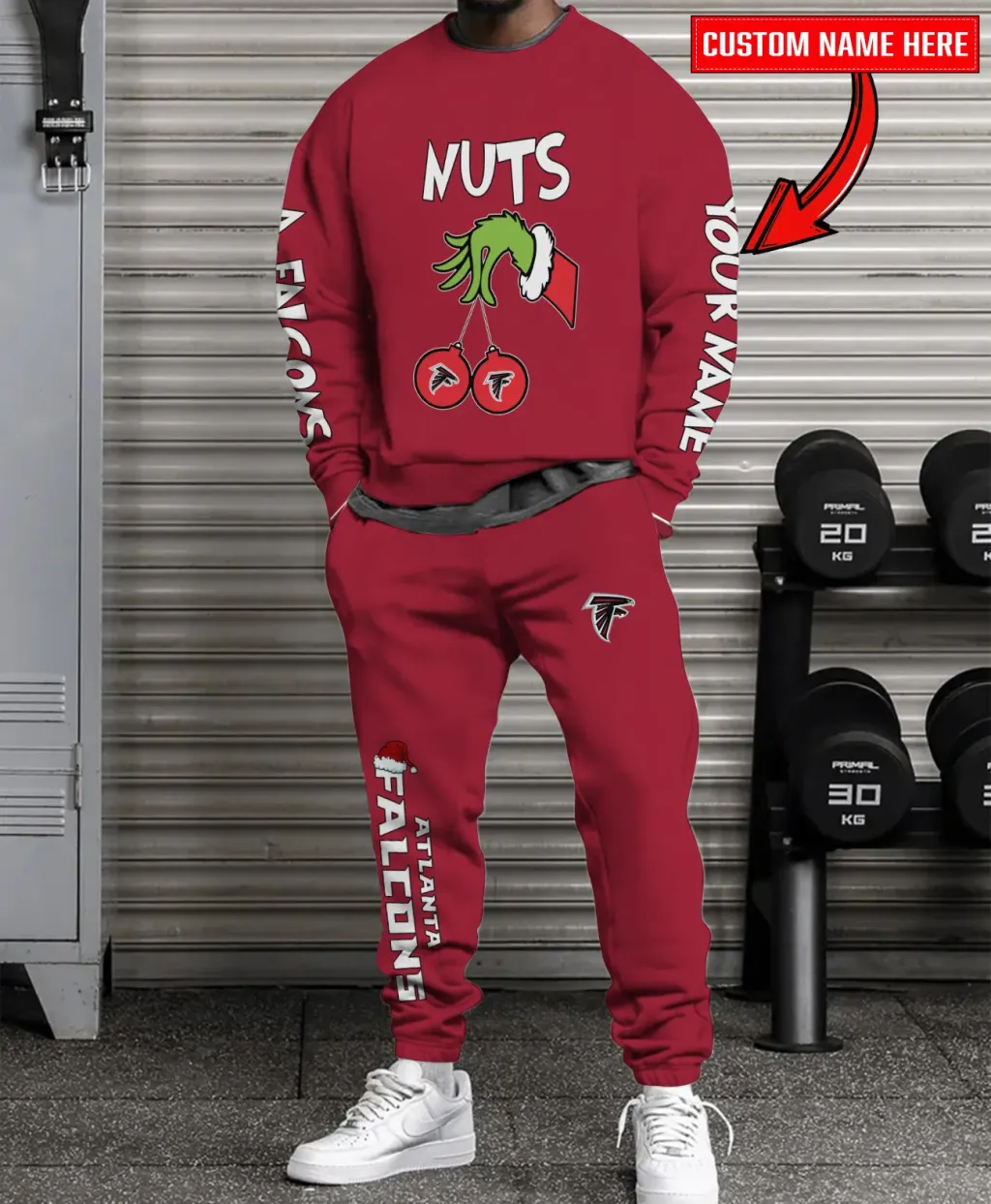 Atlanta Falcons Christmas Collection Sweatshirt And Sweatpants Combo