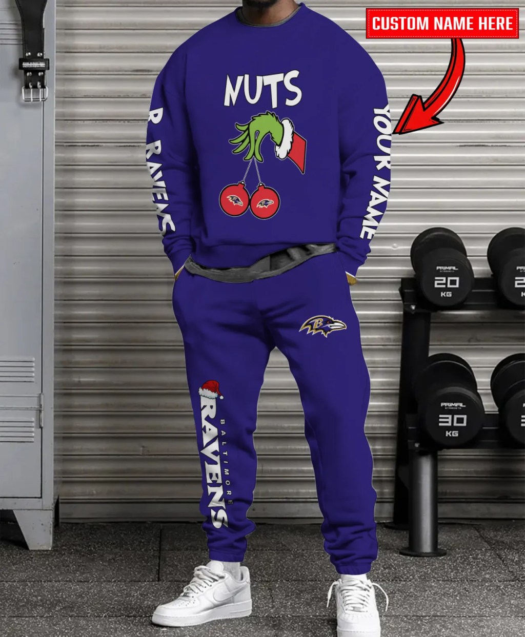 Baltimore Ravens Christmas Collection Sweatshirt And Sweatpants Combo