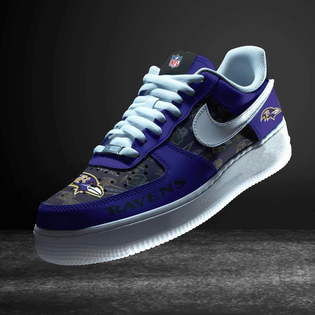 Baltimore Ravens Custom Af1-1 Logo Pattern Sneakers