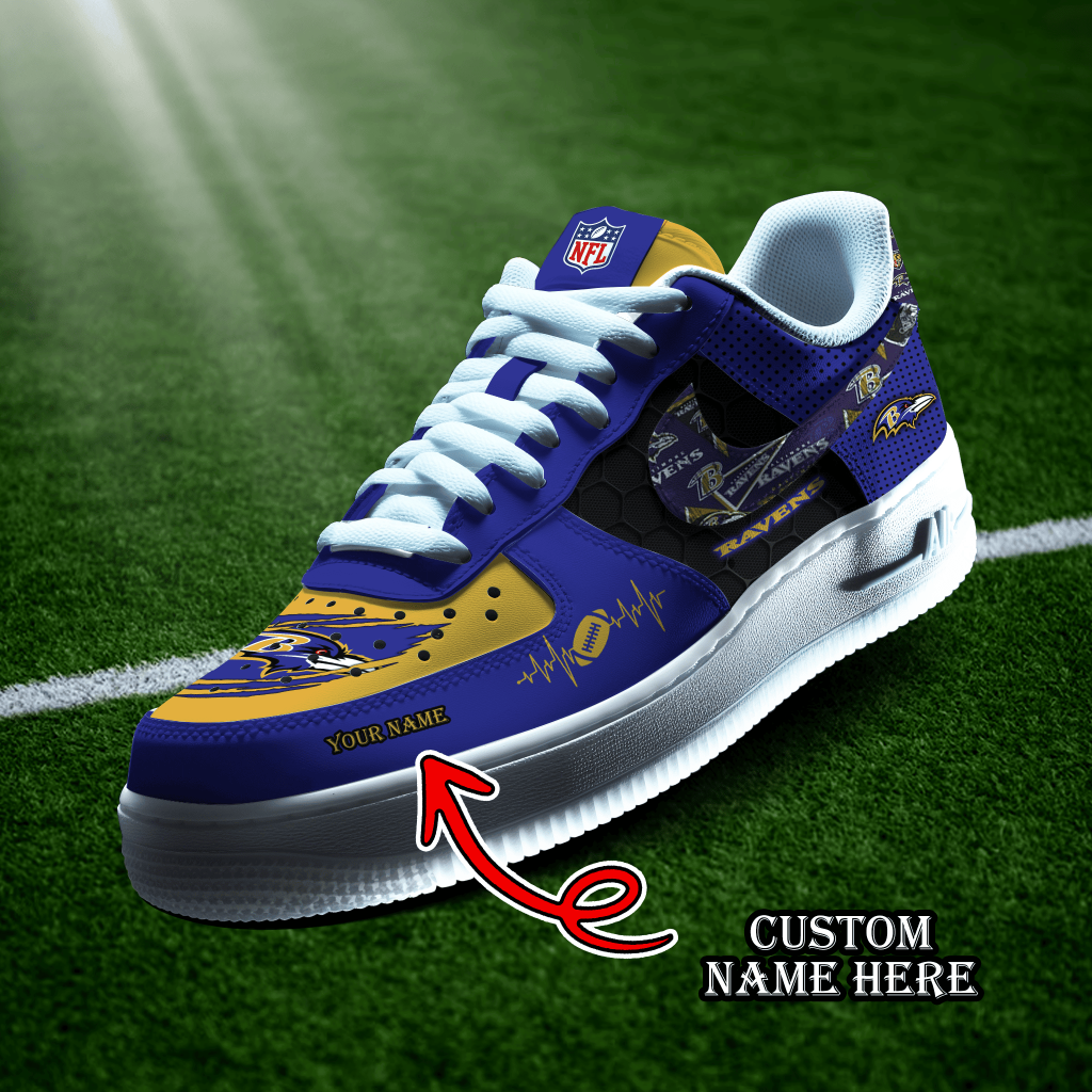 Baltimore Ravens Custom Af1-1 Logo Pattern Sneakers