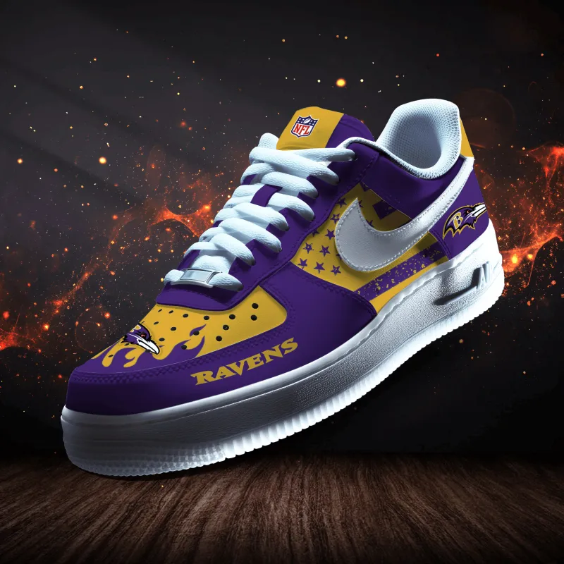 Baltimore Ravens Custom Af1-1 Logo Pattern Sneakers