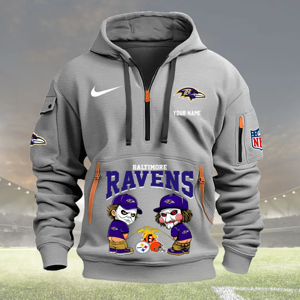 Baltimore Ravens Custom Quarter Zip Hoodie