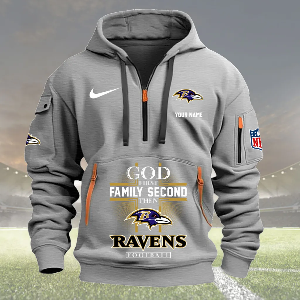 Baltimore Ravens Custom Quarter Zip Hoodie New Collection