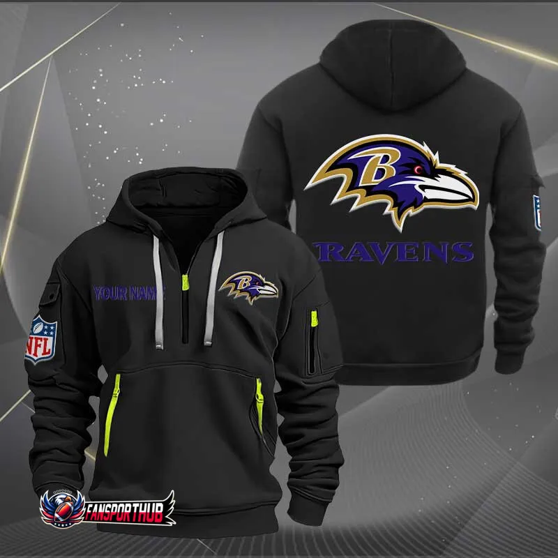 Baltimore Ravens Limited Edition Personalized Quarter Zip Hoodie