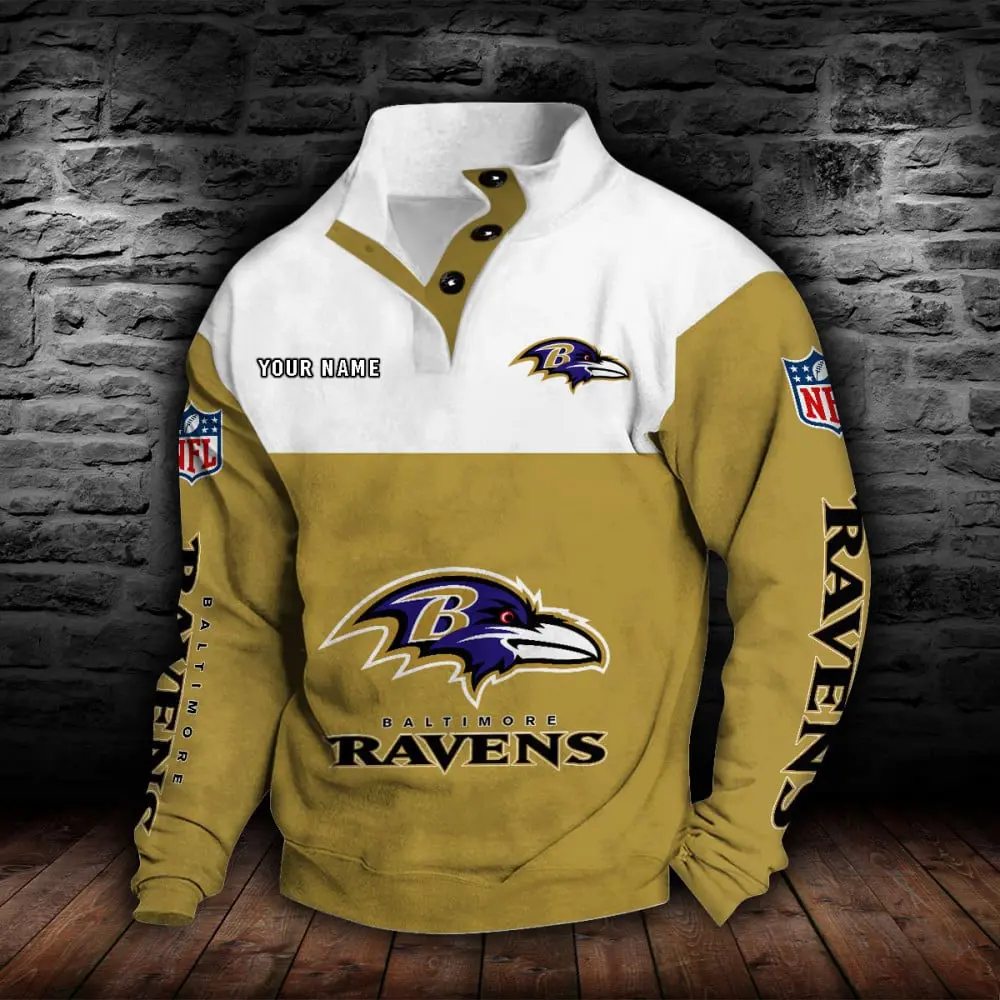 Baltimore Ravens Personalized Colorful Stand Collar Sweatshirt