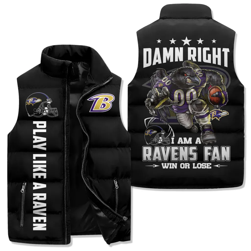 Baltimore Ravens Premium Sleeveless Puffer Jacket