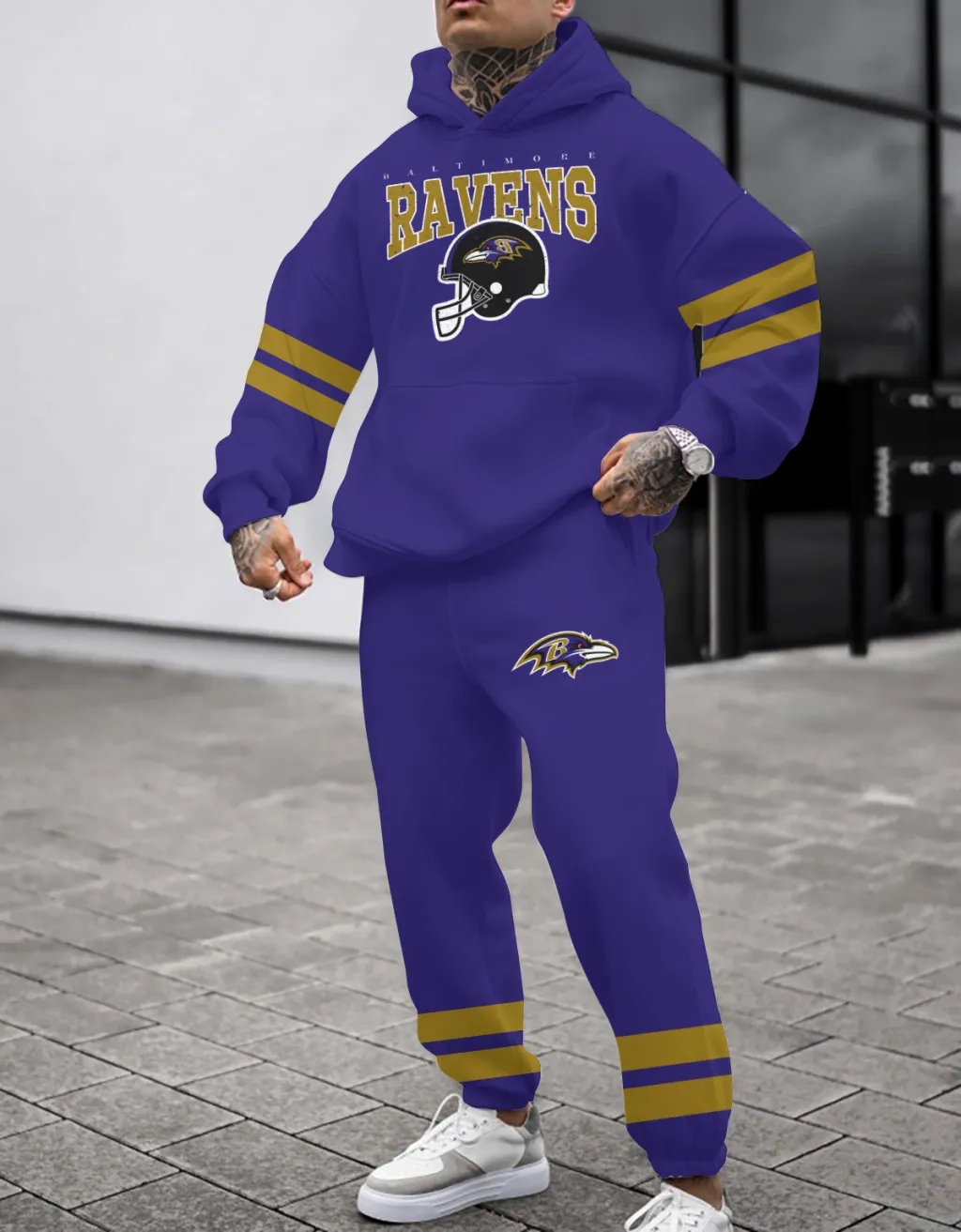 Baltimore Ravens Pullover Hoodie And Sweatpants Set