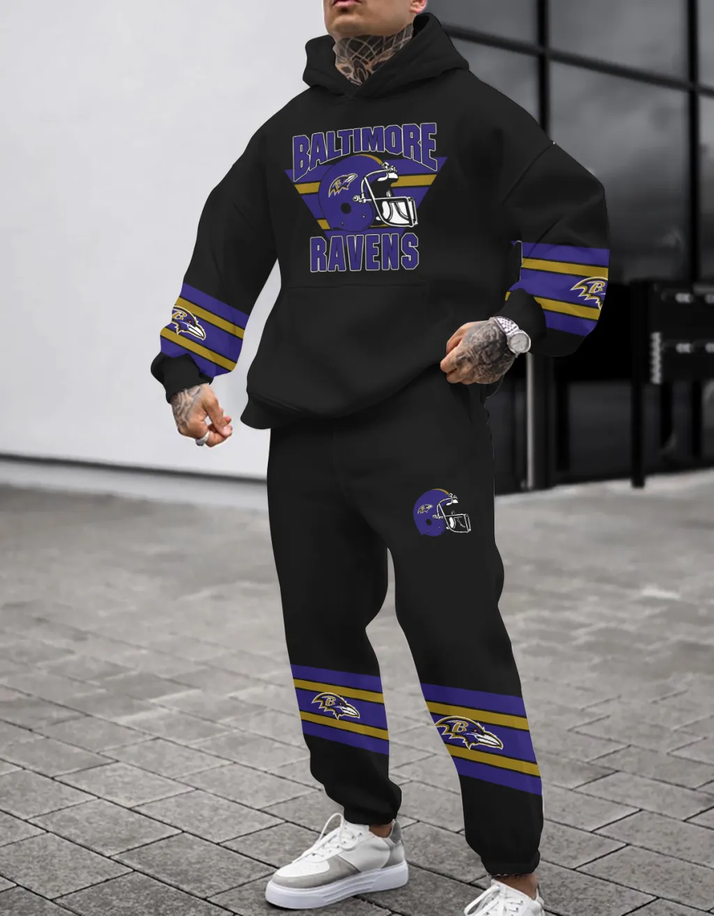 Baltimore Ravens Pullover Hoodie And Sweatpants Set