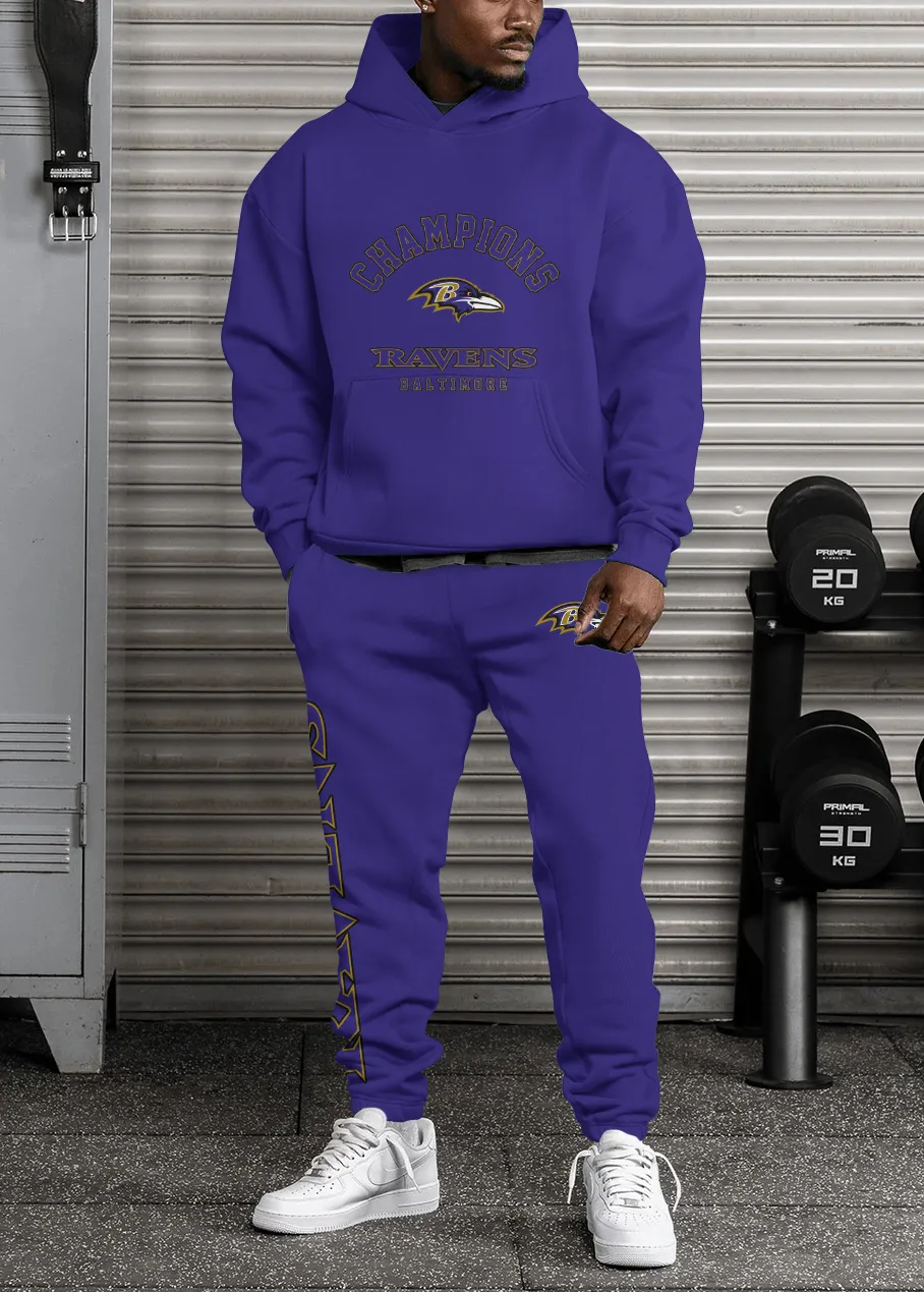 Baltimore Ravens Pullover Hoodie And Sweatpants Set