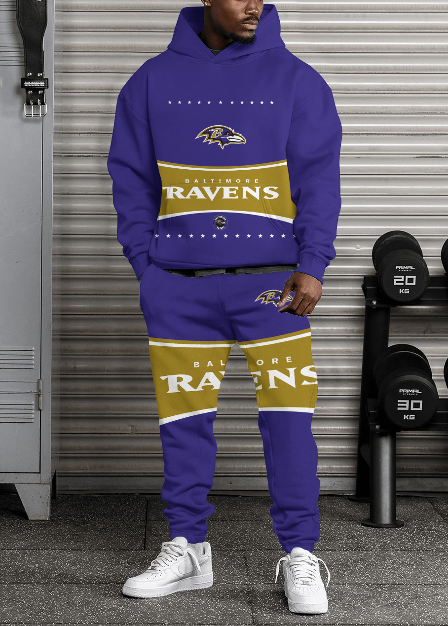 Baltimore Ravens Pullover Hoodie And Sweatpants Set