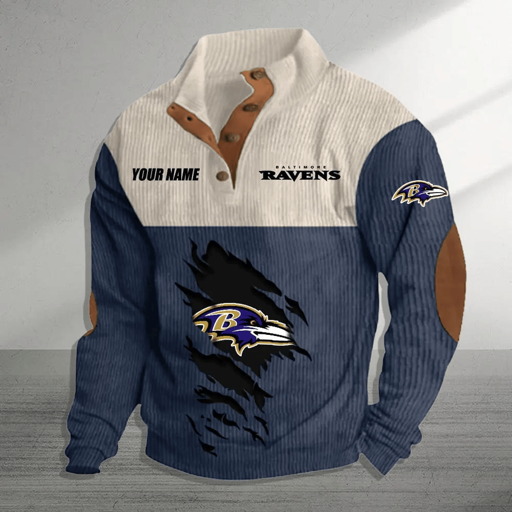 Baltimore Ravens Stand Collar Colorful Sweatshirt