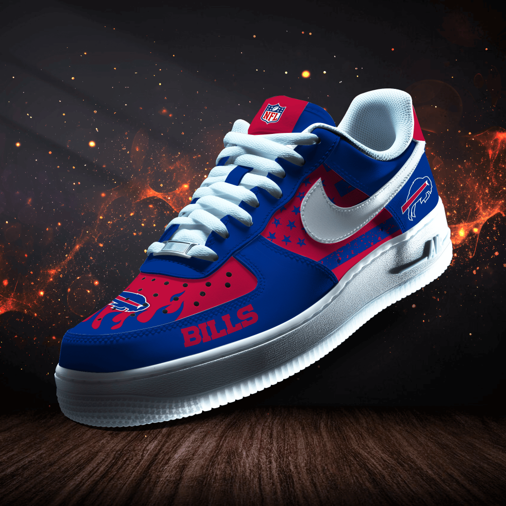 Buffalo Bills Custom Air Force 1 Logo Pattern Sneakers