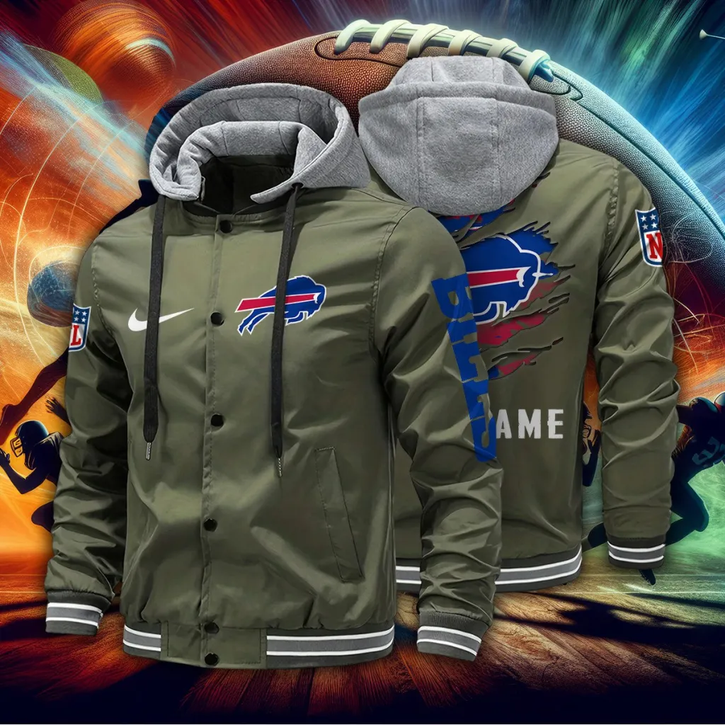 Buffalo Bills Custom Baseball Jacket With Removable Hood