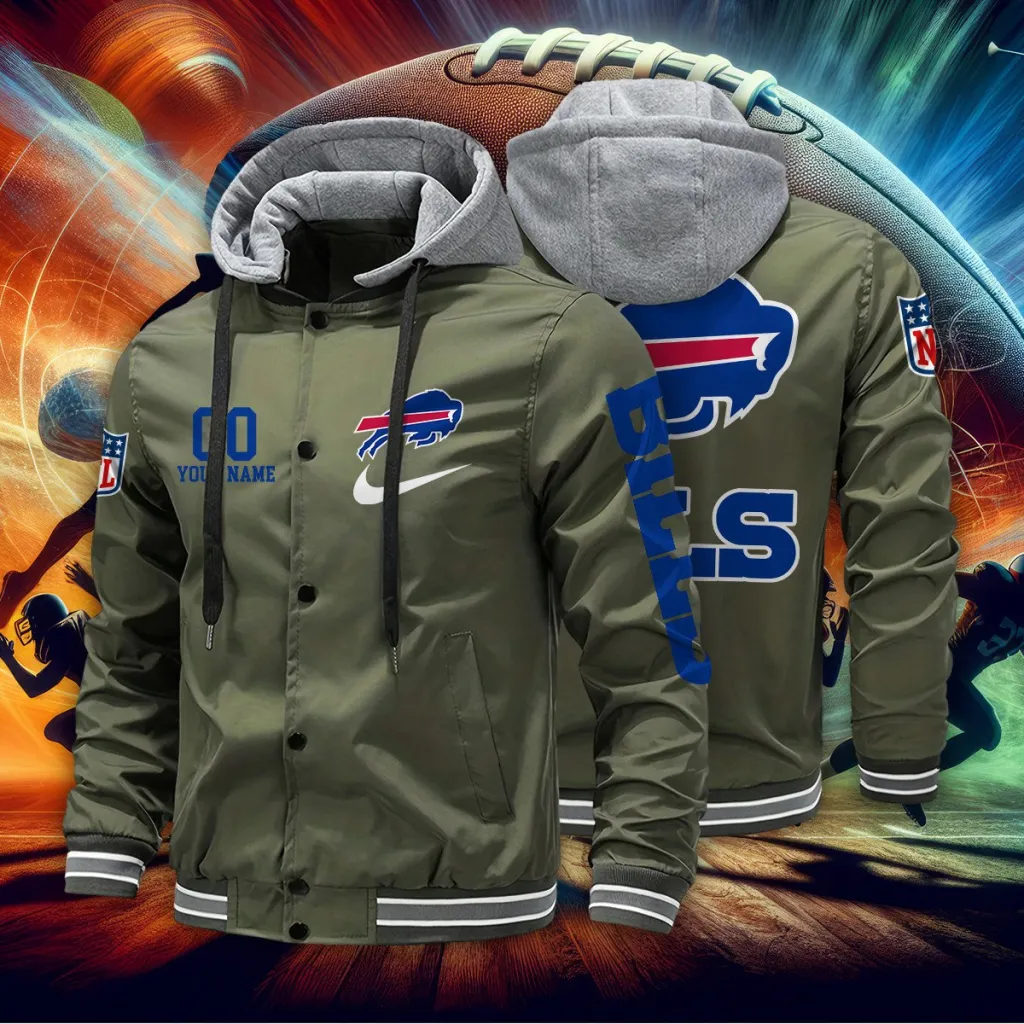 Buffalo Bills Custom Baseball Jacket With Removable Hood