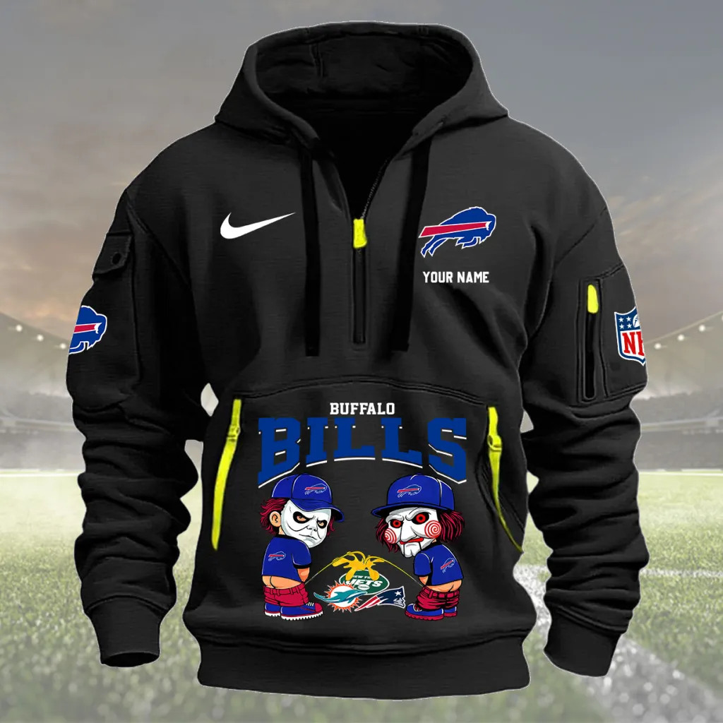 Buffalo Bills Custom Quarter Zip Hoodie