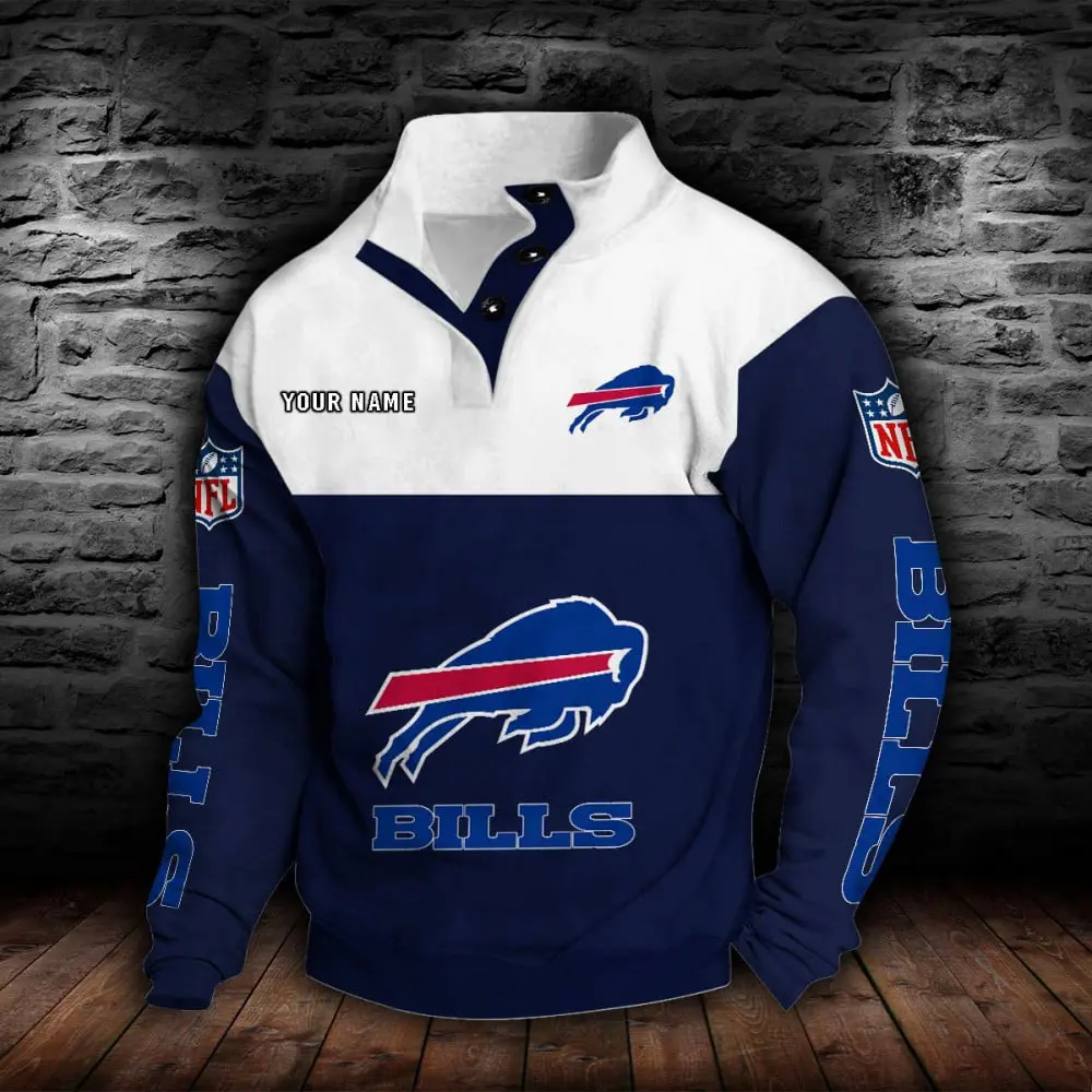 Buffalo Bills Personalized Colorful Stand Collar Sweatshirt