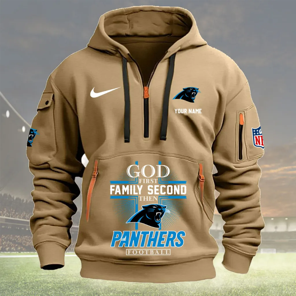 Carolina Panthers Custom Quarter Zip Hoodie