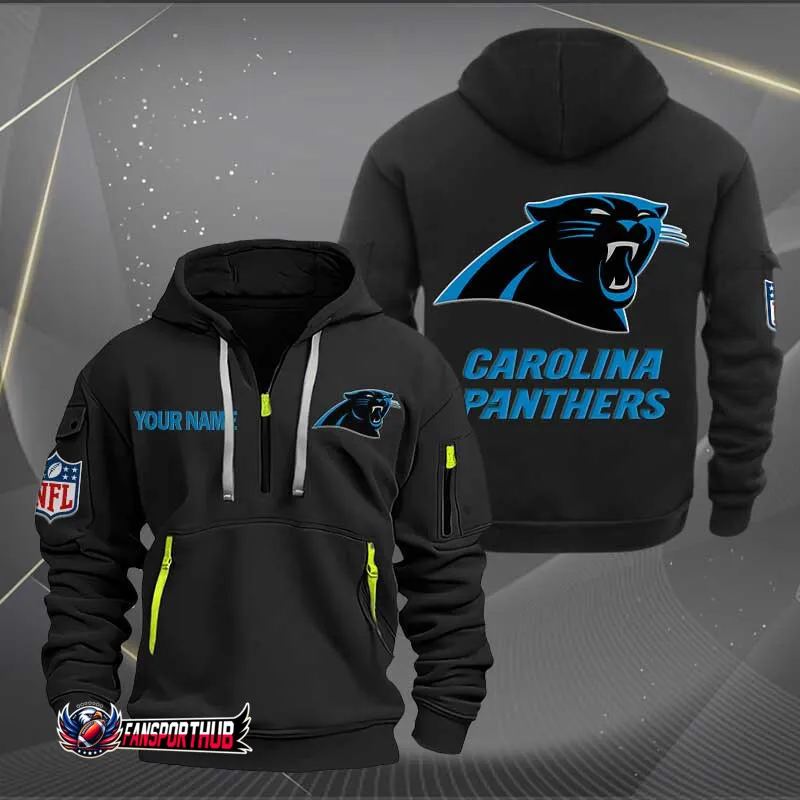 Carolina Panthers Limited Edition Personalized Quarter Zip Hoodie