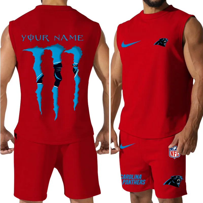 Carolina Panthers Men’s Colorful Combo Jersey Tank Top And Shorts Set