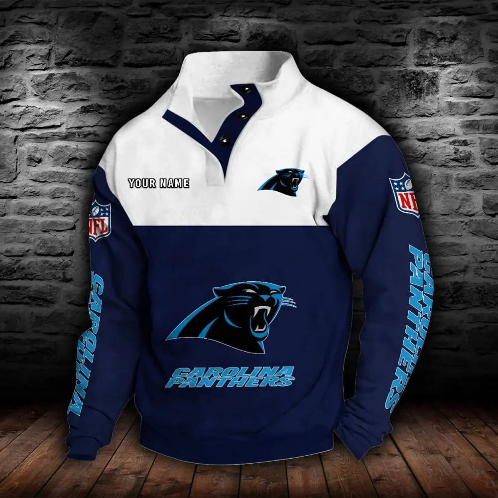 Carolina Panthers Personalized Colorful Stand Collar Sweatshirt