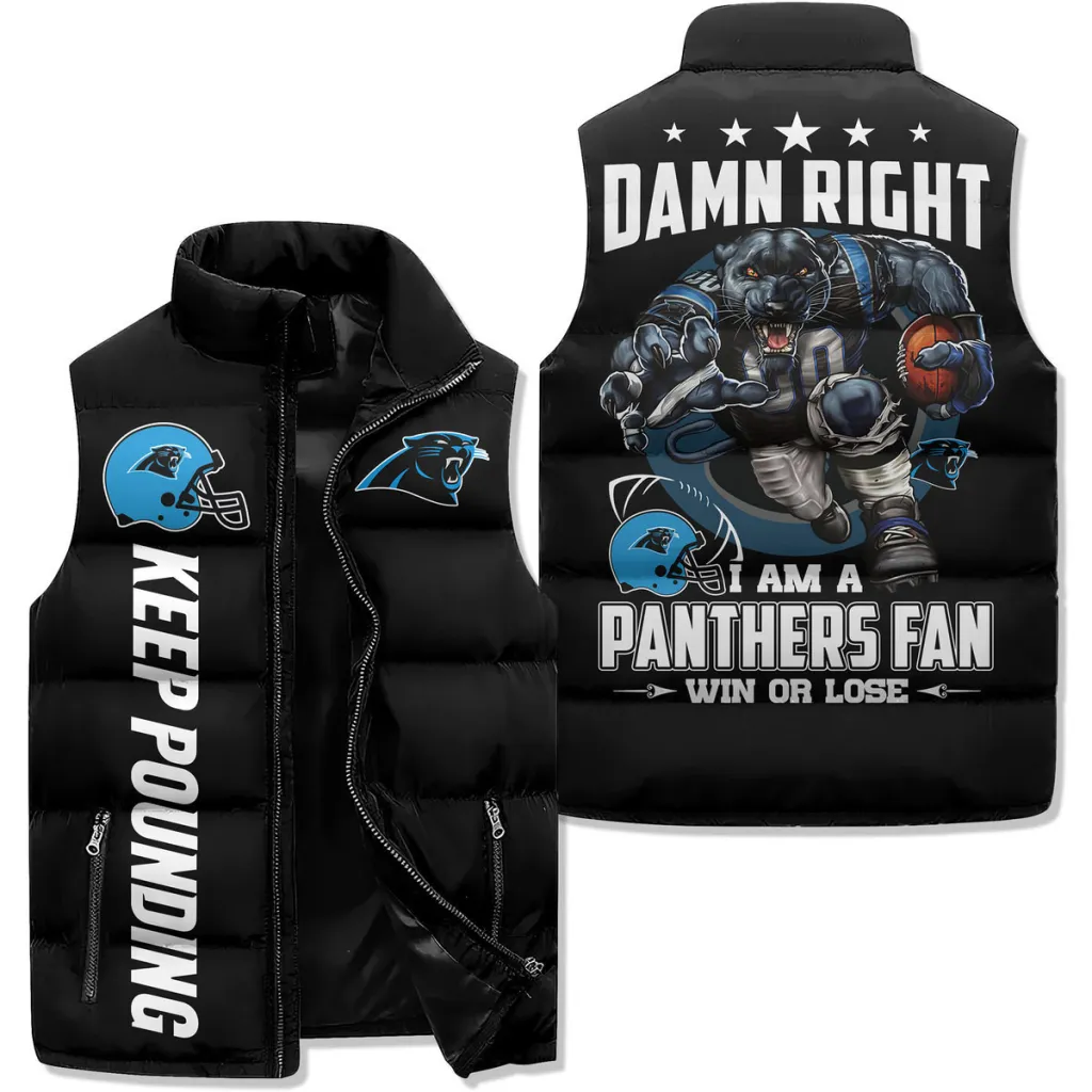 Carolina Panthers Premium Sleeveless Puffer Jacket