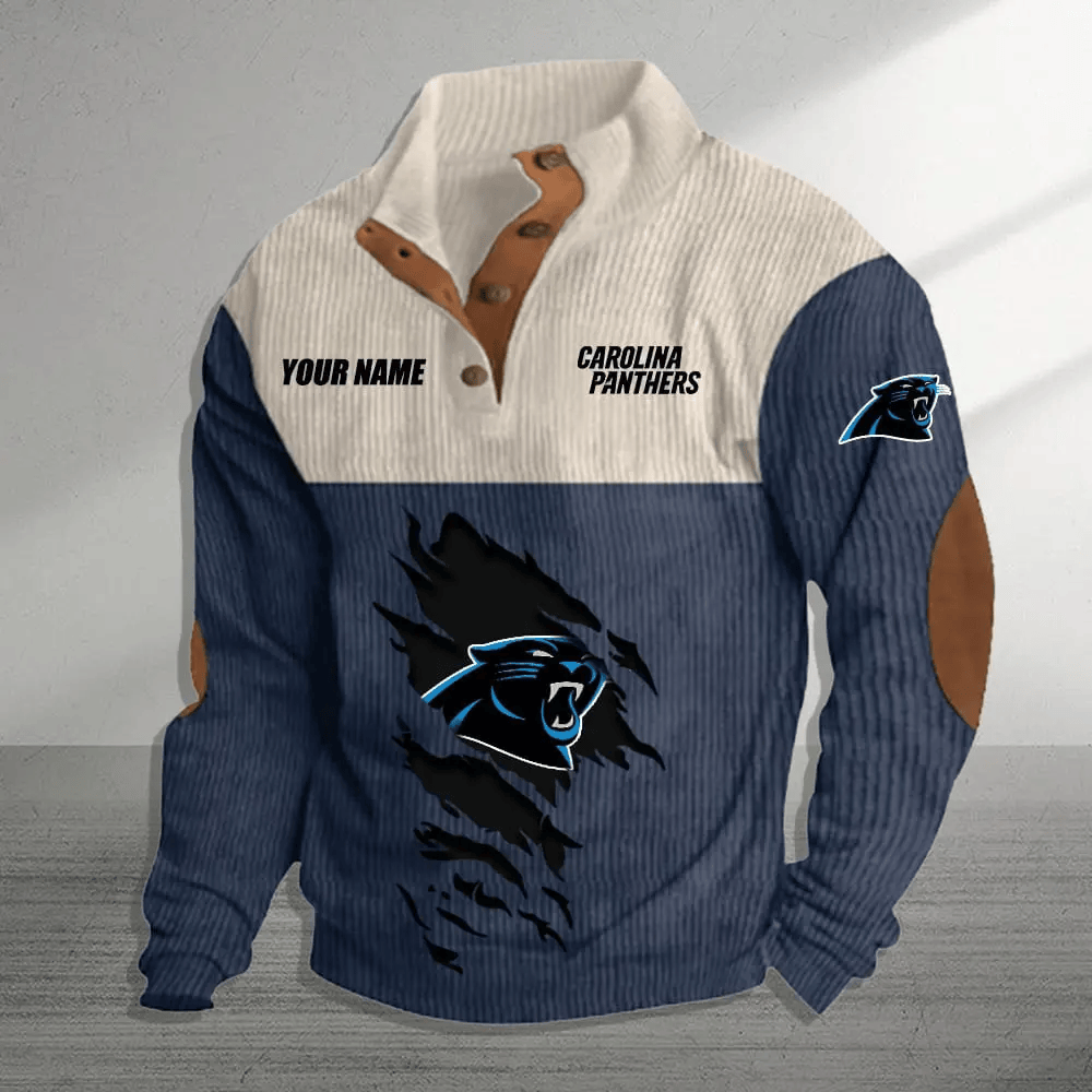 Carolina Panthers Stand Collar Colorful Sweatshirt