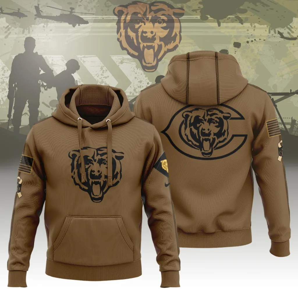 Chicago Bears Limited Edition Brown Veterans Hoodie