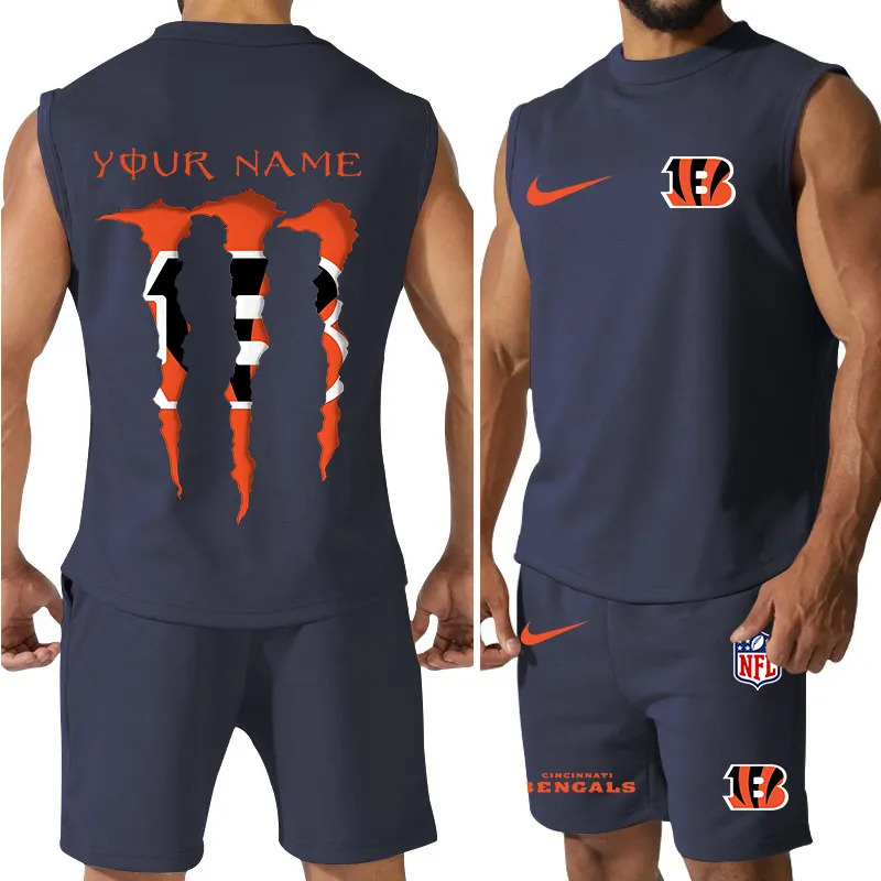 Cincinnati Bengals Men’s Colorful Combo Jersey Tank Top And Shorts Set