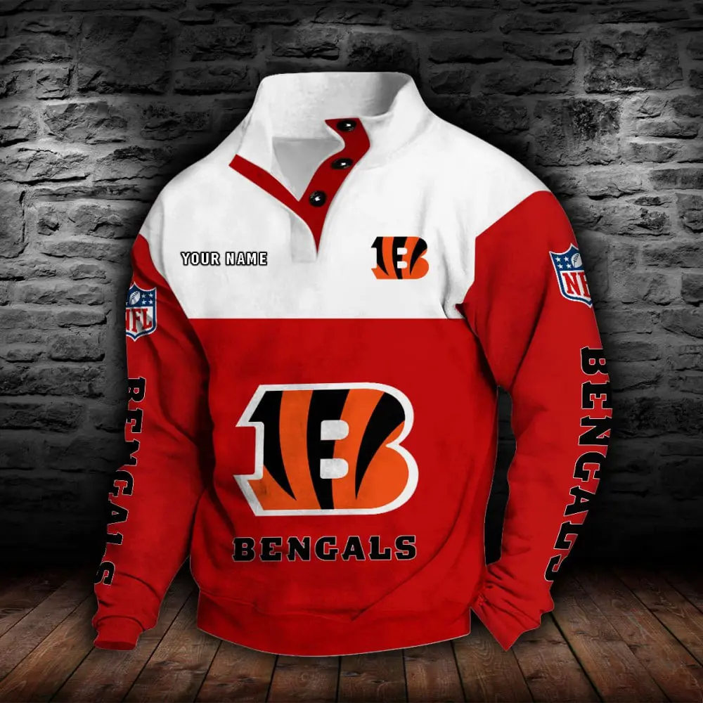 Cincinnati Bengals Personalized Colorful Stand Collar Sweatshirt