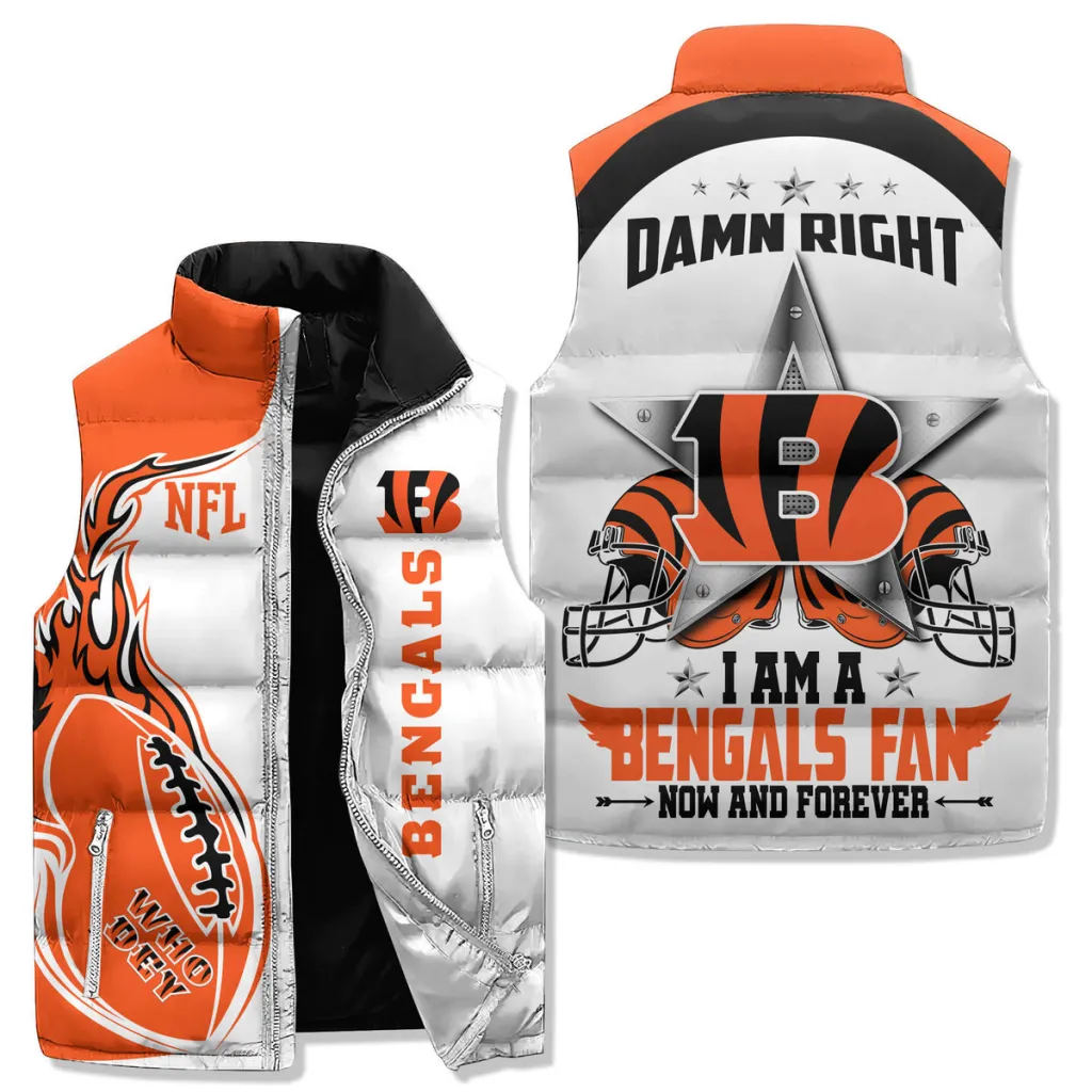 Cincinnati Bengals Premium Sleeveless Puffer Jacket