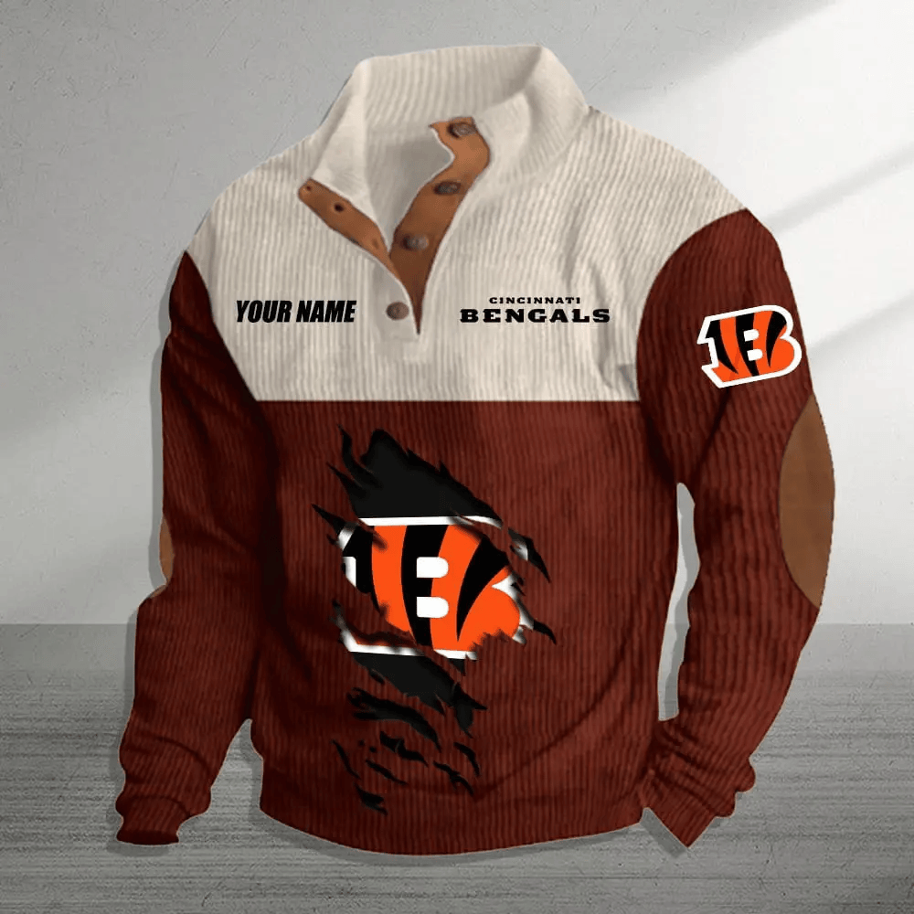 Cincinnati Bengals Stand Collar Colorful Sweatshirt